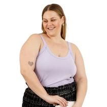 Blusa Regata Alça Fina Moda Feminina Plus Size Básica Cores Lisa 3026A