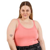 Blusa Regata Alça Fina Moda Feminina Plus Size Básica Cores Lisa 3026A