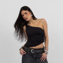 Blusa Regata Assimétrica Preta