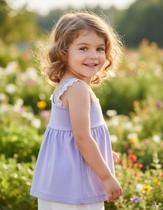 Blusa Regata Batinha com renda nas alças em cotton nº 1 ao 3 Blusa Regata Batinha com renda nas alças em cotton nº 1 ao 3
