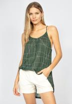 Blusa Regata Caacica Trapézio Malha Fibra de Bambu Estampa Linhas do Tempo - Amazonia Vital