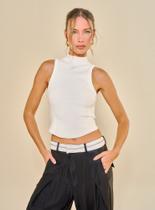 Blusa Regata Canelada Gola Alta Open