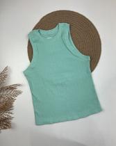 Blusa/Regata Canelada Verde Água Michele Collection Ref.R2002
