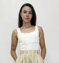Blusa Regata com Busto Franzido