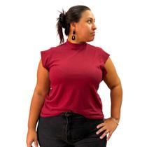 Blusa regata com gola feminina plus size