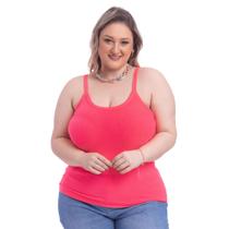 Blusa Regata Confortável Alça Fina Feminina Plus Canelada