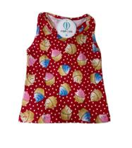 Blusa Regata Cupcakes Tam.6