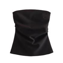Blusa Regata Curta Sem Alças - Com Zíper Traseiro - Moda Verão Blusa Regata Curta Sem Alças - Com Zíper Traseiro - Moda Verão