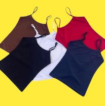 Blusa regata de alça fina 100% forrada super confortável moda blogueira