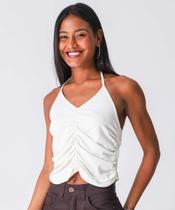 Blusa Regata Detalhe Franzido Marisa Bege-77025