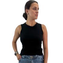 Blusa Regata em Malha Casual Feminina Flor