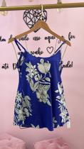 Blusa regata estampa floral azul e branco tamanho M Blusa regata estampa floral azul e branco tamanho M