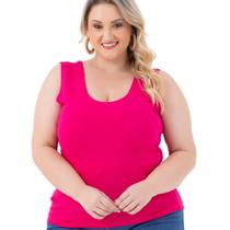 Blusa Regata Feminina Básica Alça Larga Fresquinha Plus Size 2005.1A