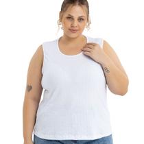 Blusa Regata Feminina Canelada Alça Larga Fresquinha Plus Size Oversized 3055A