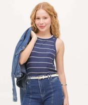 Blusa Regata Feminina Canelada Listrada Marisa-04065