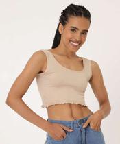Blusa Regata Feminina Cropped Canelado Marisa-15450 Blusa Regata Feminina Cropped Canelado Marisa-15450