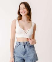 Blusa Regata Feminina Cropped Marisa Off White-00026 Blusa Regata Feminina Cropped Marisa Off White-00026