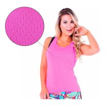 Blusa Regata Feminina Furadinha Nadador Academia Fitness