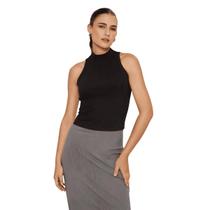 Blusa Regata Feminina Gola Alta Canelada Lez A Lez