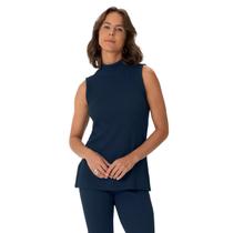 Blusa Regata Feminina Malwee Gola Alta Malha Texturizada