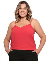 Blusa Regata Feminina Plus Size Alcinha Fina - Z0025PLUS - Madame Geri