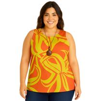 Blusa Regata Feminina Plus Size, Estampada