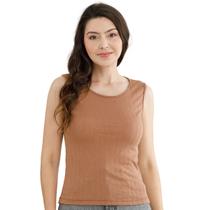 Blusa Regata Feminina Ribana Fina Canelada Slim 3057A