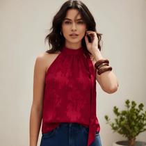 Blusa Regata Feminina Solta Folhagem Flor De Lis Blusa Regata Feminina Solta Folhagem Flor De Lis