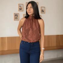 Blusa Regata Feminina Solta Folhagem Flor De Lis Blusa Regata Feminina Solta Folhagem Flor De Lis