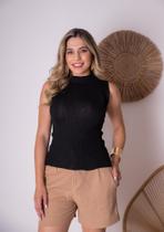 Blusa Regata Feminina Tricot Gola Confortável Versátil 36 ao 42