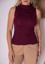 Blusa Regata Feminina Tricot Gola Confortável Versátil 36 ao 42
