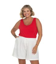 Blusa Regata Feminina Viscotorcion Plus Size Secret Glam