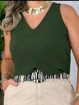 Blusa regata gola V feminina