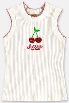 Blusa Regata Infantil Off White em Ribana Canelada Up Baby Blusa Regata Infantil Off White em Ribana Canelada Up Baby