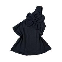 Blusa Regata Infantil Ombro Só Mula Manca Com Flor Mini Diva