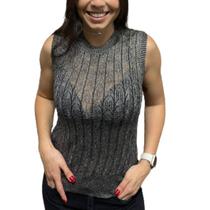 Blusa Regata Lurex com Brilho