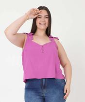 Blusa Regata Plus size Feminina Alças Laço Marisa-49024