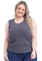 Blusa regata plus size ribana canelada 50622a - VTM