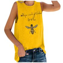 Blusa regata regata feminina estampada com gola redonda Let It Bee Blusa regata regata feminina estampada com gola redonda Let It Bee