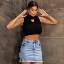 Blusa Regata Tricot Com Decote Gota Feminina Revanche Galilea