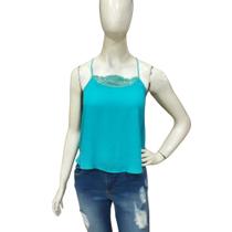Blusa regata zinco com aplicação nas costas Blusa regata zinco com aplicação nas costas