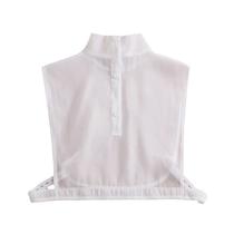 Blusa removível com gola de renda, chiffon, design elegante para mulheres