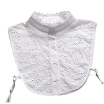 Blusa removível de renda com gola falsa e gola alta para mulheres