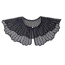 Blusa removível de renda preta com gola falsa e design elegante