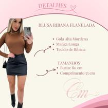 Blusa Ribana Flanelada Gola Alta