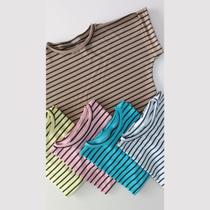 Blusa Ribana Manga Dobrada Listrada Tamanho GG - Senhoritas Blusa Ribana Manga Dobrada Listrada Tamanho GG - Senhoritas