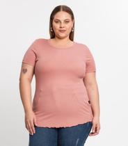 Blusa Ribana Sublime Plus Size Feminina Kohmar Rosa