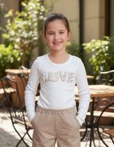 Blusa Ribaninha Love Bordado Pérolas E Cristais Pituchinhus