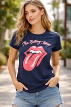 Blusa Rolling Stones Camiseta Baby Look Feminina Banda de Rock Bo584
