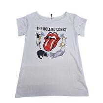 Blusa Rolling Stones Gatos Camiseta Baby Look Sfm812